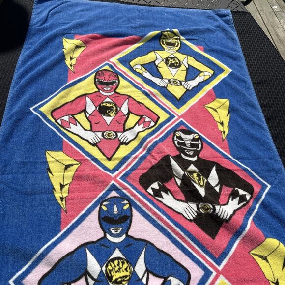 Mighty Morphin Power Rangers Vintage Beach Towel 1993 Swimming RARE - Picture 5 of 9